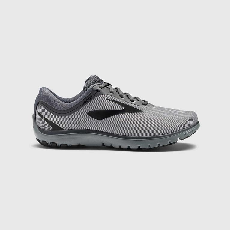 Brooks Men's Pureflow 7 Road Running Shoes Singapore - Grey (54863-VUNL)